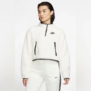 Nike Sportswear Women’s 1/4-Zip Sherpa Fleece Crop Top - Size S
